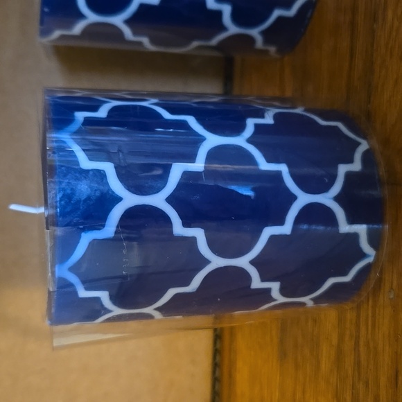 Blue Decorative Candles Set of 3 - Picture 3 of 3